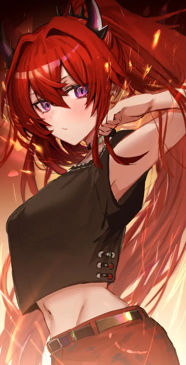 Surtr Arknights Wallpaper Fanart – Fiery Crimson Beauty by horn wood #1186