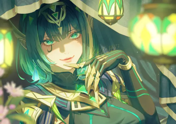 Mystic Smile Nefer Wallpaper – Genshin Impact Fanart by shizuku1473 #1199