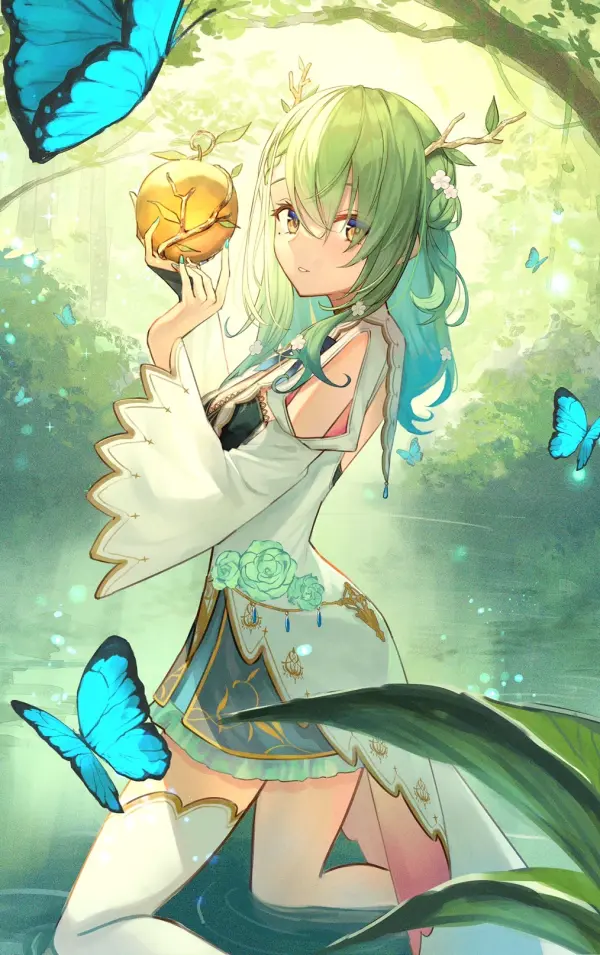 Ceres Fauna Forest Lakeside White Dress Wallpaper by xyunx #1200