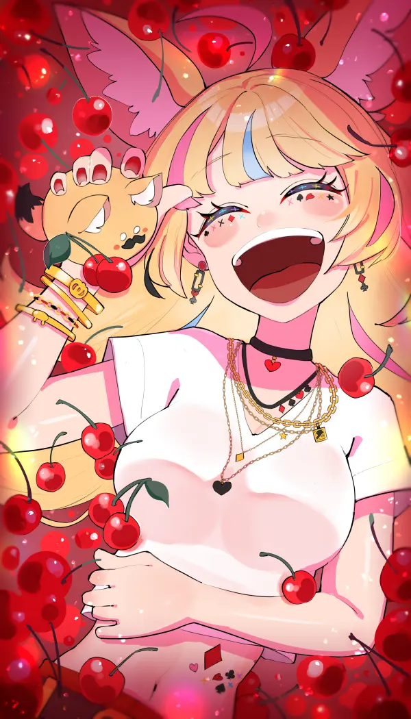 Cherry Bliss Omaru Polka Hololive Fanart Wallpaper by yuuppi #1209