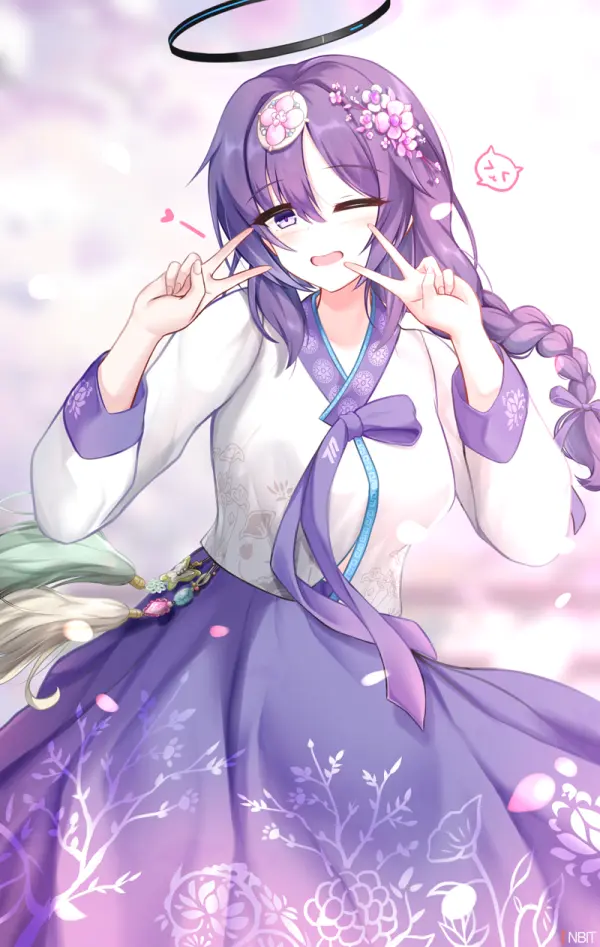 Hayase Yuuka Hanbok Blue Archive Wallpaper HD #1214