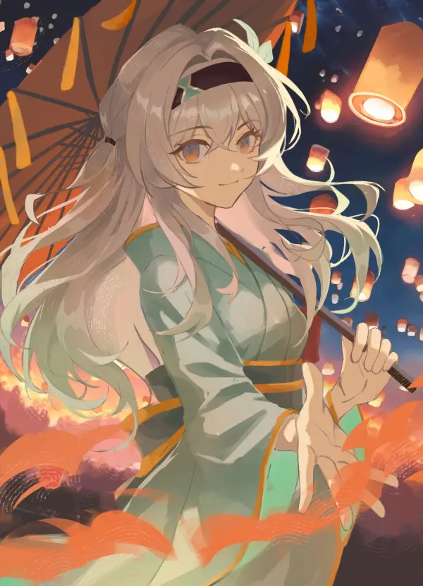 Firefly Honkai Star Rail Kimono Lanterns Wallpaper #1218
