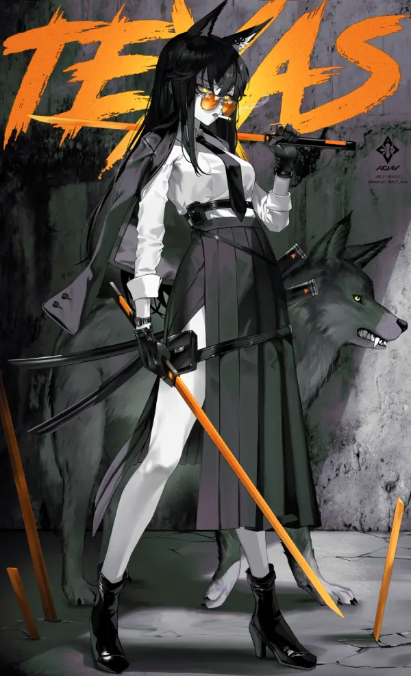 Texas Arknights Dual Swords Wolf Art #1221