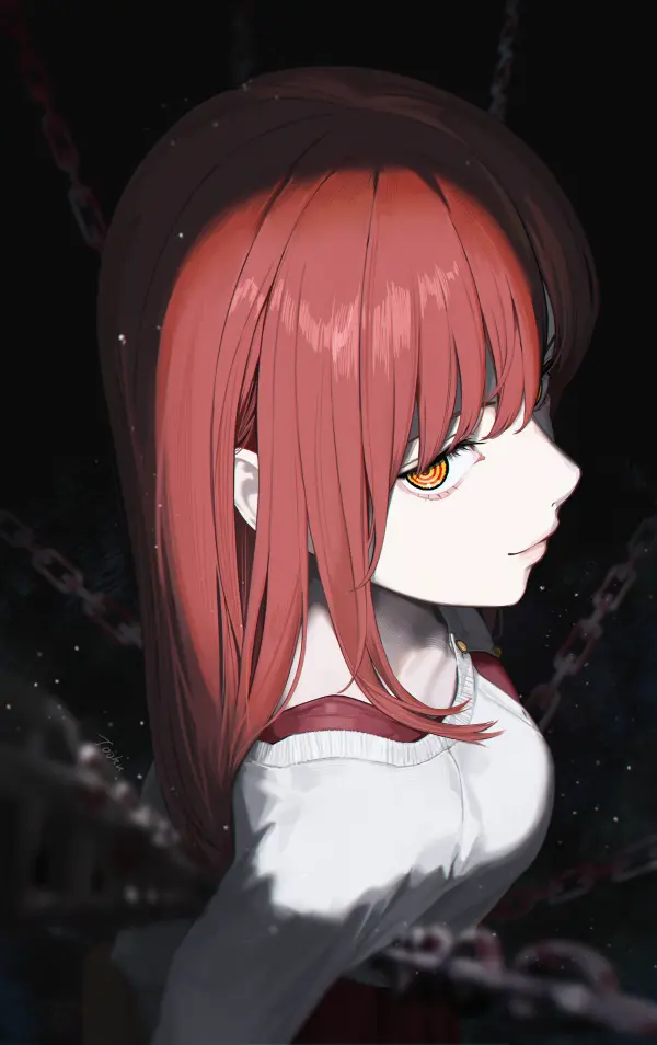 Makima Chainsaw Man Chains White Shirt Wallpaper #1227