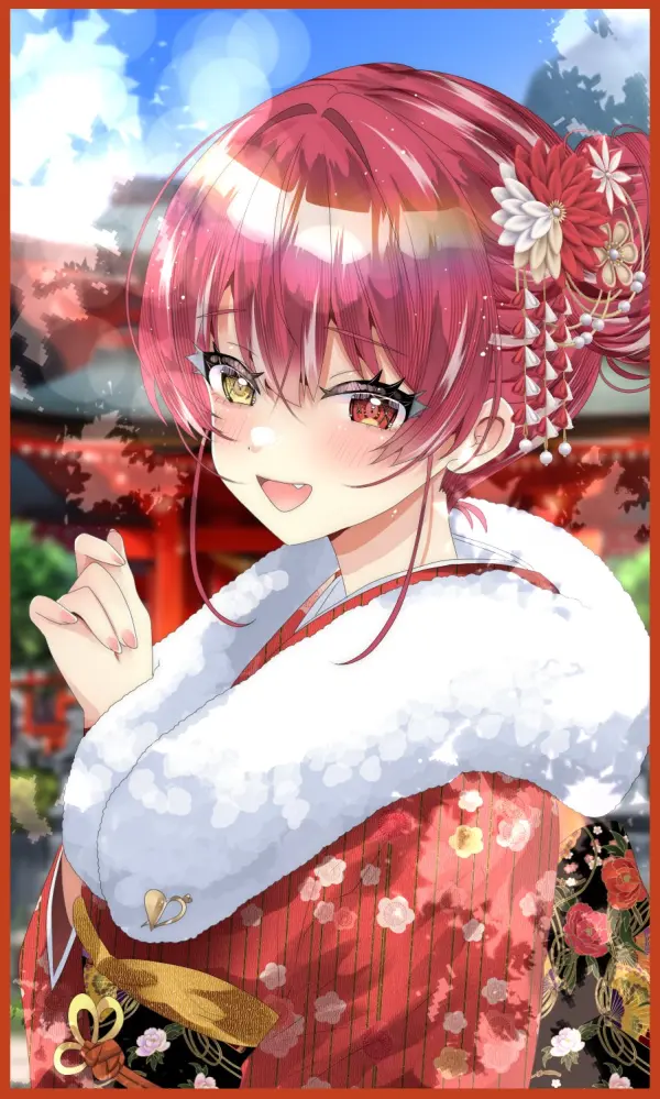 Houshou Marine Kimono Hololive Wallpaper by Rota Kokko #1246