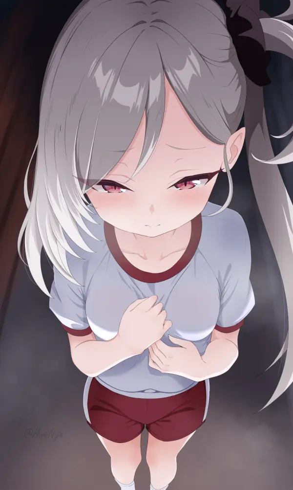 Asagi Mutsuki Side Ponytail Gym Shorts Portrait #1261