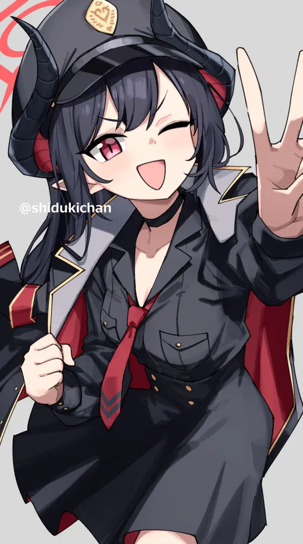 Motomiya Chiaki V Sign Wink Peaked Cap Portrait #1268