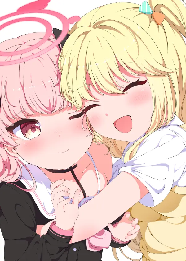 Koharu & Yuzu Cheek to Cheek Hug QHD #1283