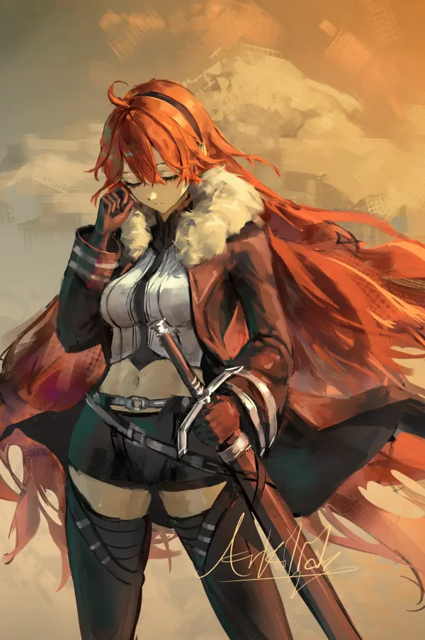 Eris Boreas Greyrat Closed Eyes Sunset Sword Full HD #1310