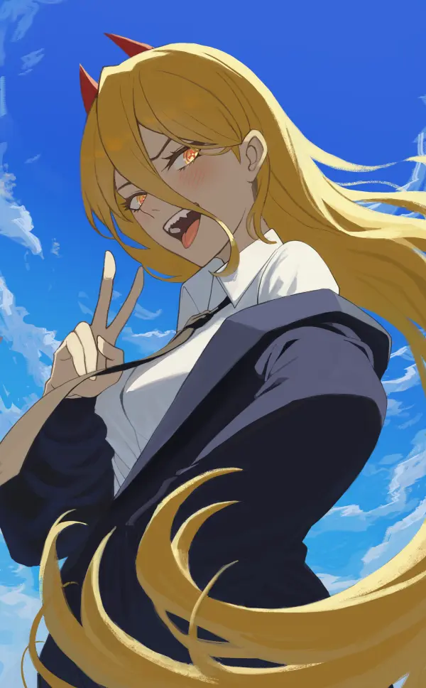 Power V Sign Tongue Out Blue Sky Full HD #1312