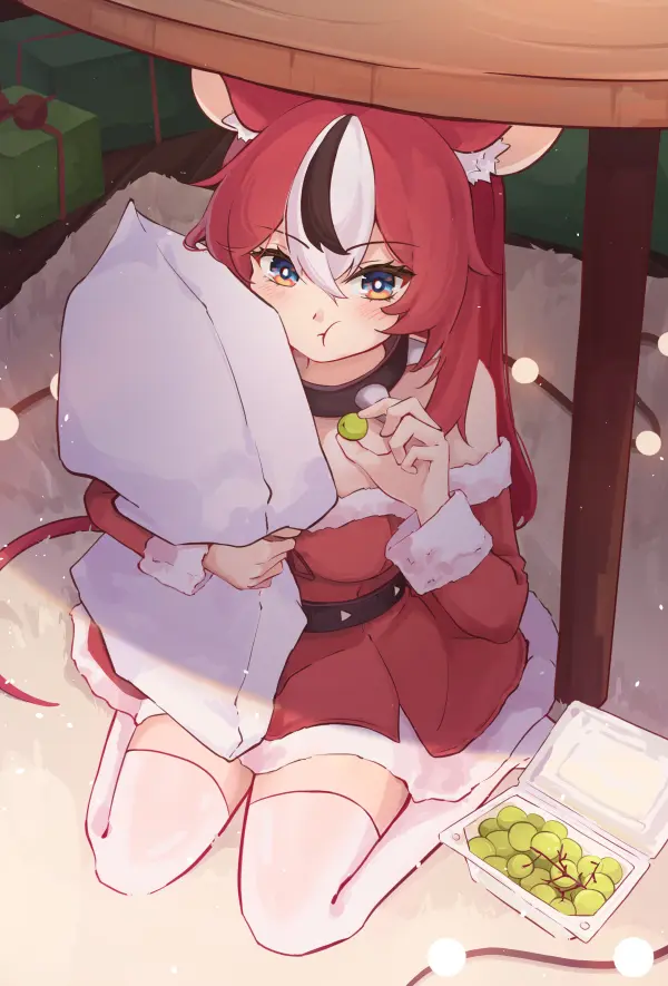 Hakos Baelz Cheek Bulge Grape Christmas QHD #1325