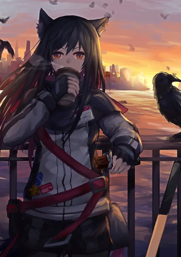 Texas Wolf Ears Sunset Candy QHD Portrait #1336