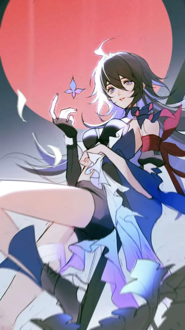 Seele Red Moon Night Portrait QHD #1344