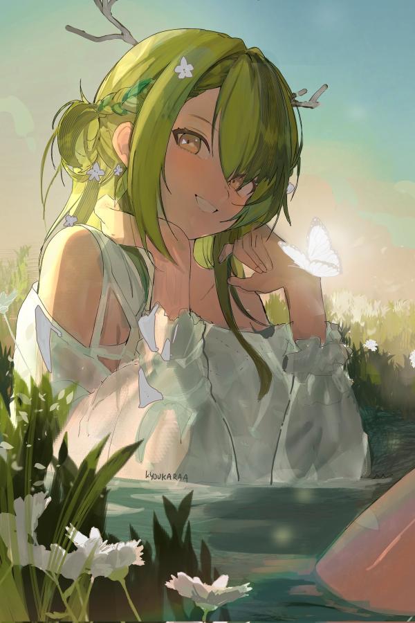 Ceres Fauna Hand on Chin by Water HD Portrait #1353