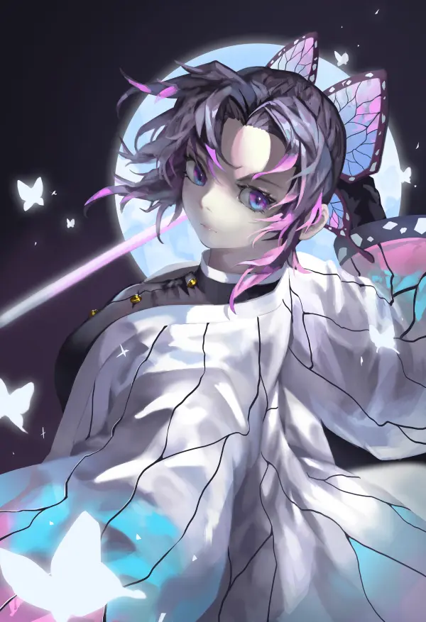 Shinobu Kochou Butterfly Wings Full Moon QHD #1360