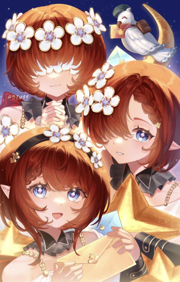 Tribbie Red Hair Blue Eyes Flower Crown QHD #1365