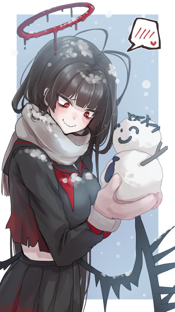 Kenzaki Tsurugi Holding Snowman Red Eyes #1374
