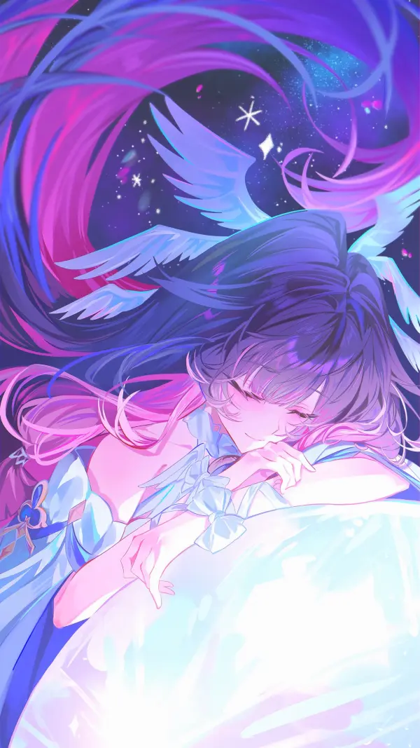 Dreamy Starry Sky Columbina Art by Xd Yuh182 1080p #1422