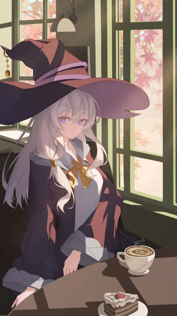 Cozy Autumn Cafe Elaina Art by Wxdabuliucha 4K #1423
