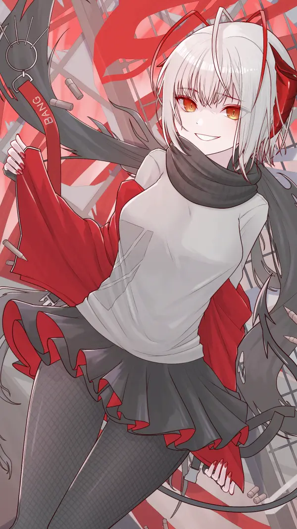 Grinning W Weapon Pose Art by Shoujo L 2K #1440