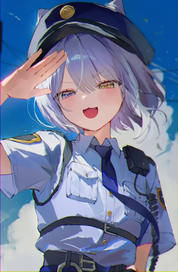 Tenko Shibuki Police Salute by 030 Bv HD #1448
