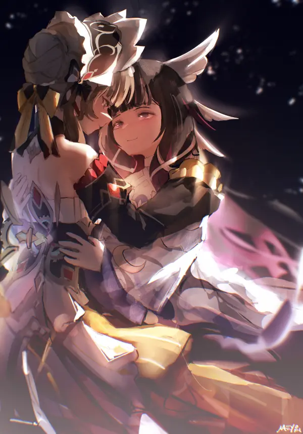 Columbina & Sandrone Tender Embrace by Maeyufiore 1080p #1470