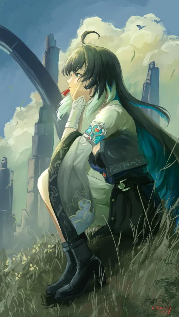 Quiet hillside breeze Yangyang portrait 4K #1483