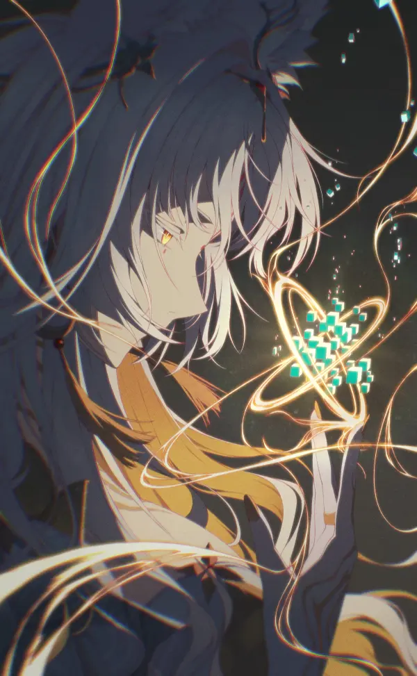 Hsin in Illumining Form under Glowing Cubes Art #1487