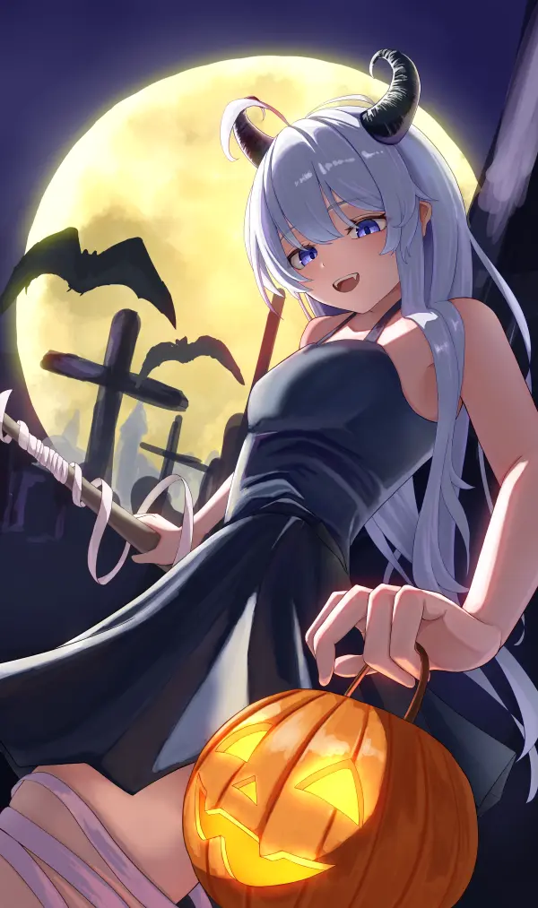 Low-Angle Demon Elaina in the Graveyard Portrait #1513