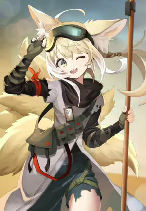 Suzuran Arknights Wallpaper: Fox Ears, Blonde Hair by kanero #117