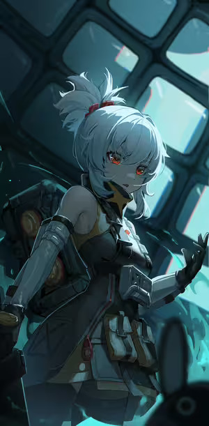 Soldier 11 (Zenless Zone Zero) Fiery Anime Waifu with White Hair #2