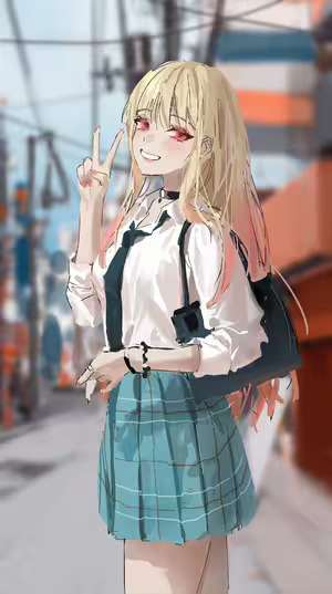 Kitagawa Marin from My Dress-Up Darling - Stunning School Uniform Artwork by Minttchocok #4